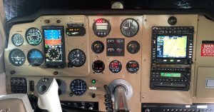 Instrument panel showing avionics upgrades.