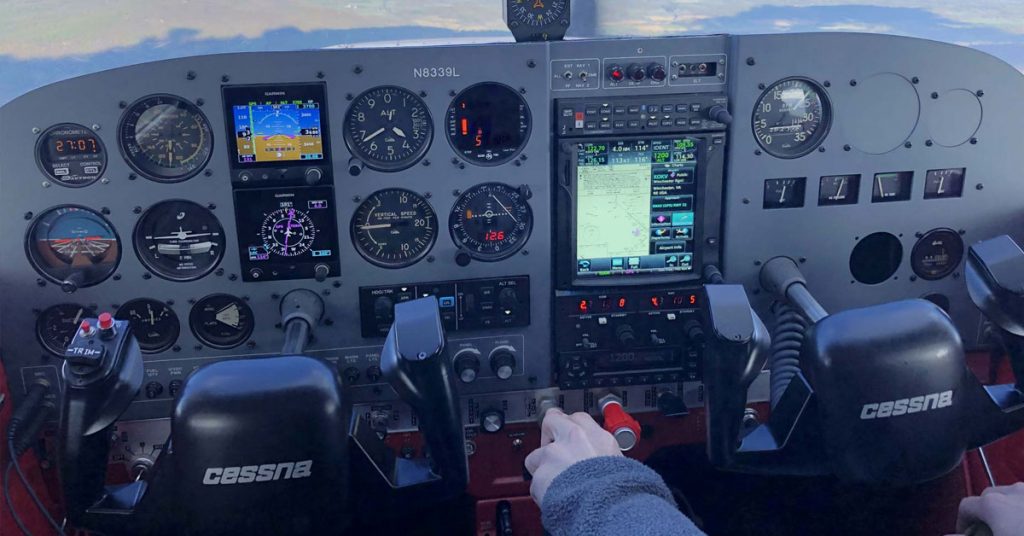 Cessna instrument panel upgrade with Garmin avionics.