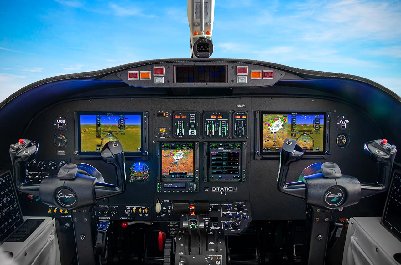 Citation CJ2 with Dual Garmin G600 Primary Displays, GI 275 Standby Display, Dual GTN 750xi GPS, and GFC600 digital Autopilot