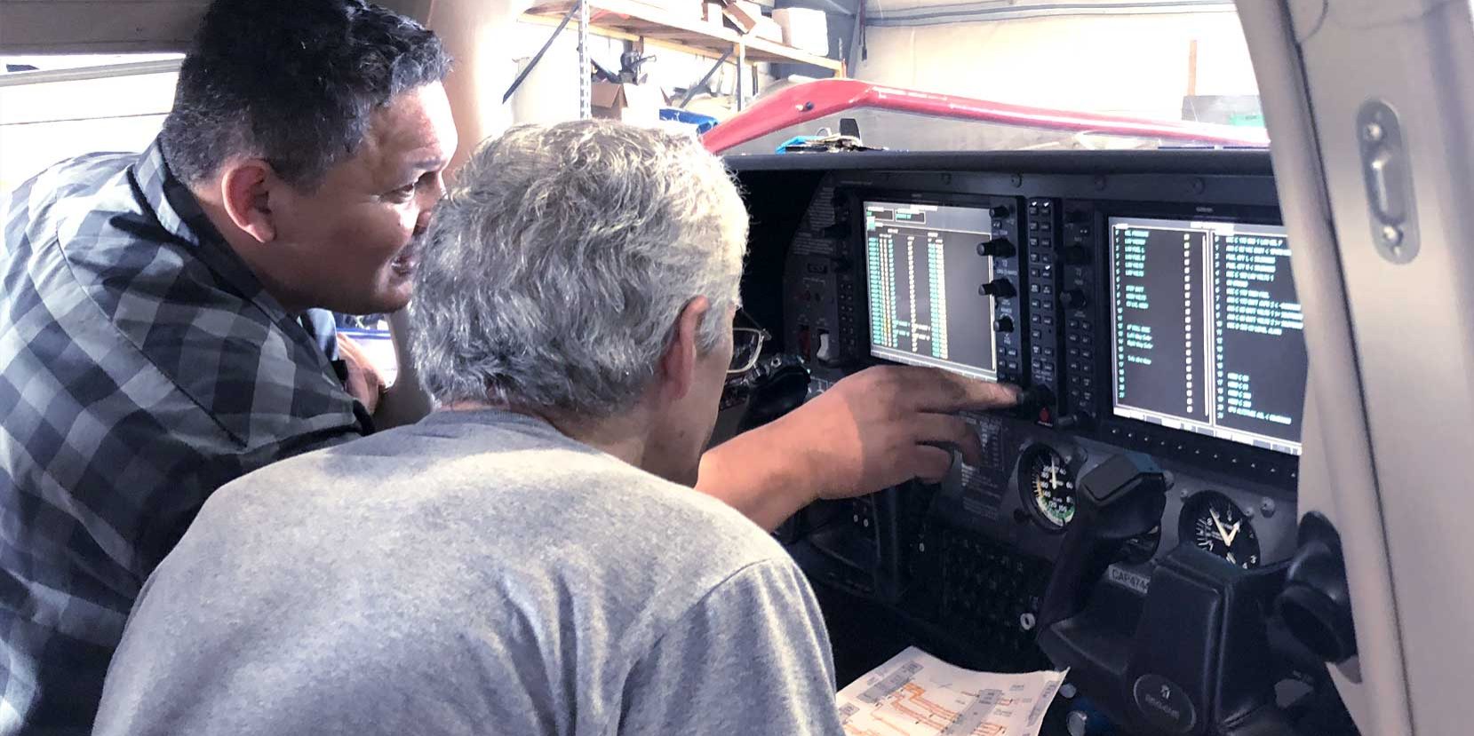 Avionics inspections with 2 technicians.